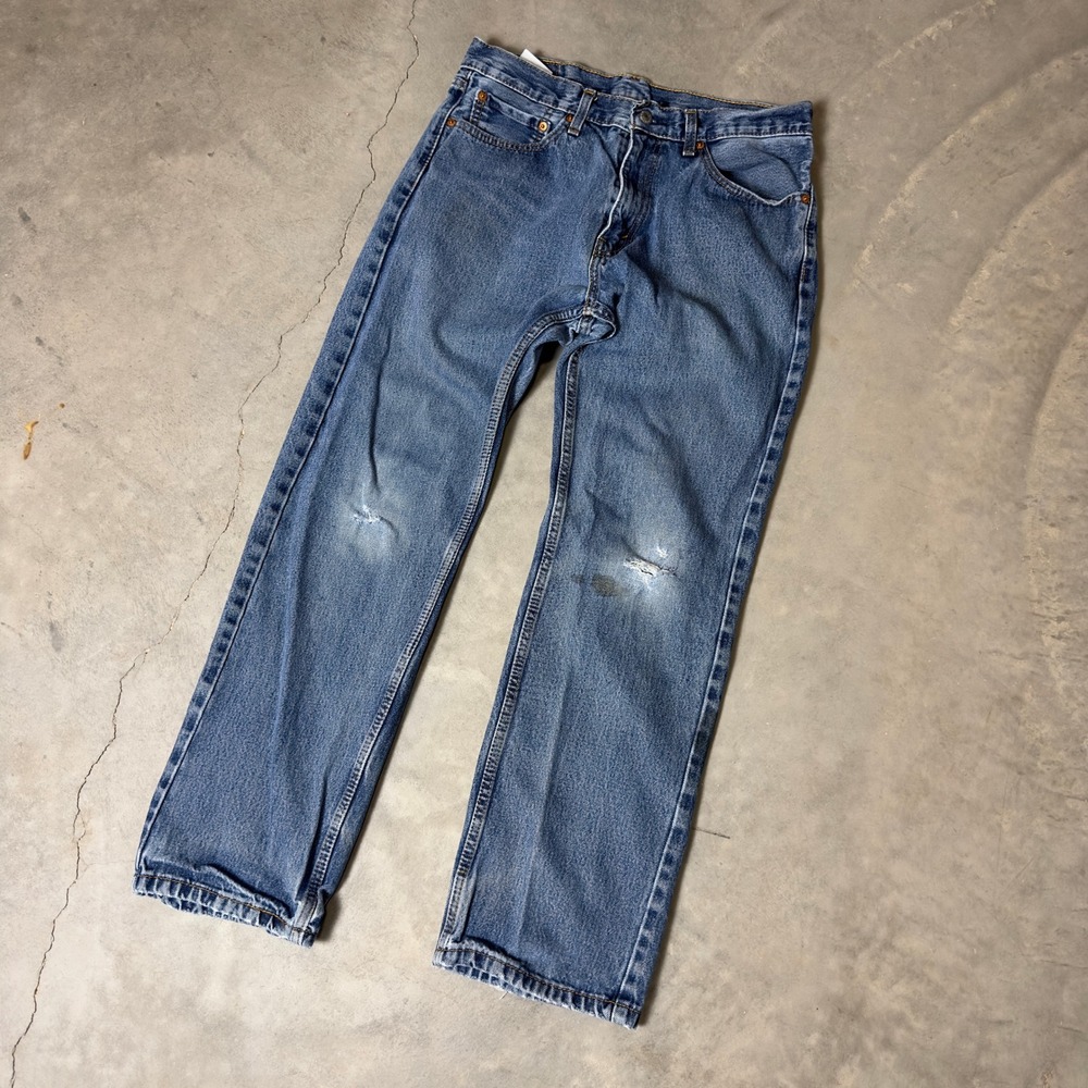 Levi's 505 Regular Fit Jeans Mens 32x30 Blue Baggy‎ Straight Leg Streetwear